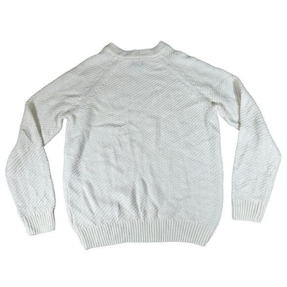 H&M Women’s Pullover Sweater Knitted Ivory Size Small White Chunky Cottage S - Picture 3 of 5